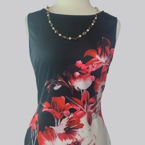 Floral A-line form fitting dress